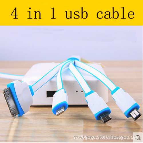2016 mobile phone accessories 4 in1usb cable micro usb cable